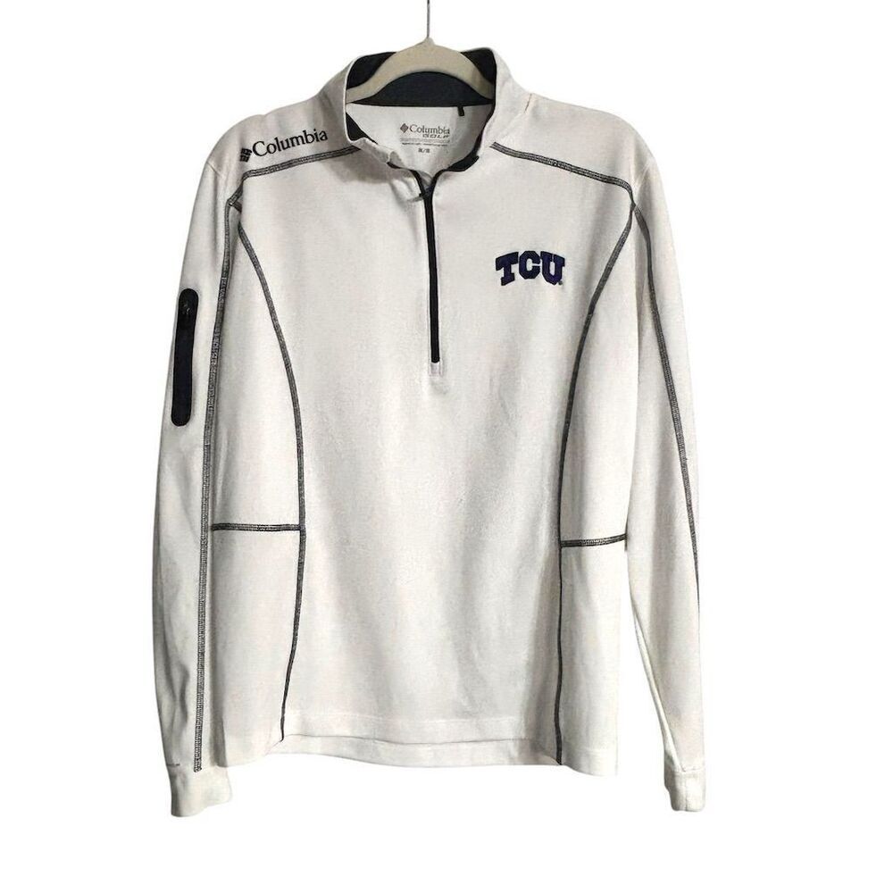 Columbia Men's White Golf Jacket M TCU Horned Frogs Omni-Wick Pullover